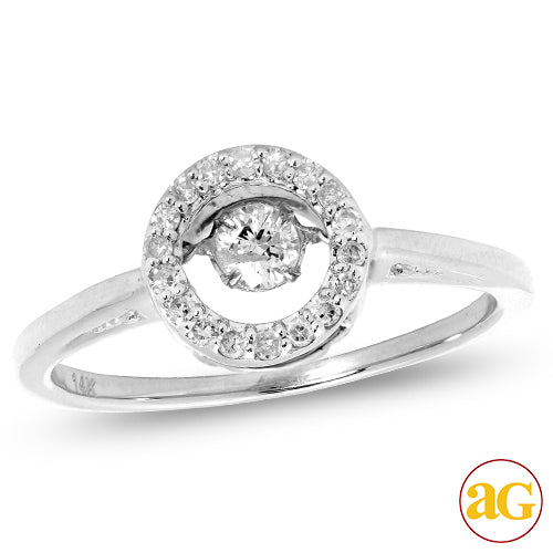 14KW 0.25CTW DANCING DIAMOND RING [0.15CT CENTER]