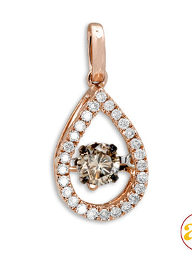 14KR 0.40CTW CHAMPAGNE DANCING DIAMOND PENDANT [0.