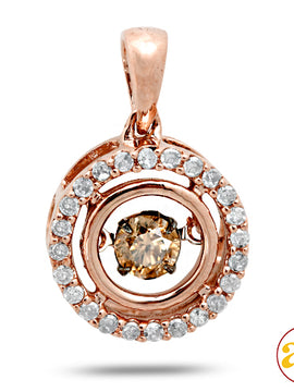 14KR 0.35CTW CHAMPAGNE DANCING DIAMOND PENDNAT [0.