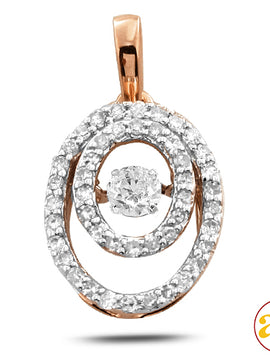 14KR 0.25CTW DANCING DIAMOND DOUBLE OVAL PENDANT