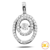 14KW 0.25CTW DANCING DIAMOND DOUBLE OVAL PENDANT