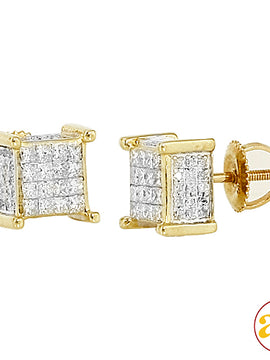 10KY 1.00CTW P/C DIAMOND DICE EARRINGS