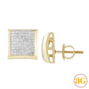 14KY 1.10CTW DIAMOND SQUARE DOME EARRINGS