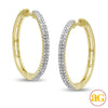 14KY 0.33CTW DIAMOND HOOP EARRINGS