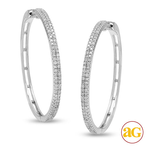 14KW 0.50CTW DIAMOND HOOP EARRINGS