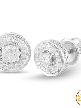 14KW 0.75CTW DIAMOND STUD EARRINGS [0.23CT CTR]