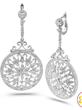 14KW 3.50CTW DIAMOND DANGLING EARRINGS