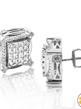 10KW 1.05CTW DIAMOND 3-D EARRINGS WITH SQUARE HEAD