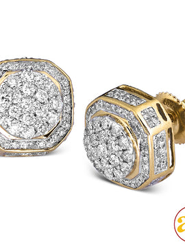 10KY 0.75CTW DIAMOND EARRINGS - ROUND HEAD WITH ST