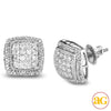 10KW 0.75CTW DIAMOND SQUARE SHAPE 3-D EARRINGS