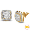 10KY 0.75CTW DIAMOND SQUARE SHAPE 3-D EARRINGS