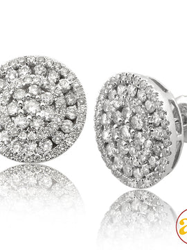 14KW 1.50CTW DIAMOND FANCY ROUND HEAD EARRINGS - 3