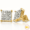 10KY 1.00CTW DIAMOND SQUARE PRONG CLUSTER EARRINGS