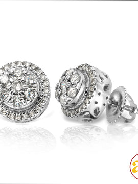 10KW 1.05CTW DIAMOND ROUND 3-D DOME CLUSTER EARRIN