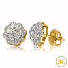 10KY 0.60CTW DIAMOND 3-D ROUND DOME CLUSTER EARRIN