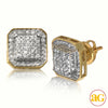 10KY 0.75CTW DIAMOND RAISED SQUARE EARRINGS - 8-SI