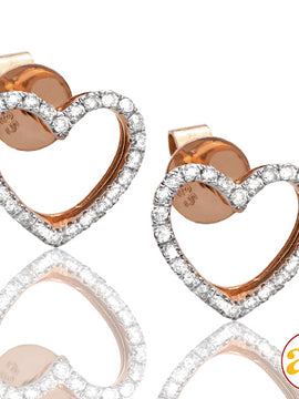 14KR 0.30CTW DIAMOND OPEN HEART EARRINGS