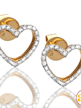 14KY 0.30CTW DIAMOND OPEN HEART EARRINGS