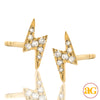 14KY 0.05CTW DIAMOND LIGHTNING BOLT EARRING STUDS