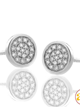 14KW 0.10CTW DIAMOND FLAT DISC EARRING STUDS