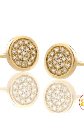 14KY 0.10CTW DIAMOND FLAT DISC EARRING STUDS