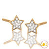 14KY 0.10CTW DIAMOND FLAT STAR EARRING STUDS