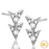 14KW 0.25CTW DIAMOND DOUBLE ARROW EARRING STUDS