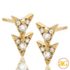 14KY 0.25CTW DIAMOND DOUBLE ARROW EARRING STUDS