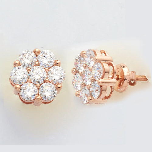 10KR 2.05CTW DIAMOND FLOWER EARRINGS