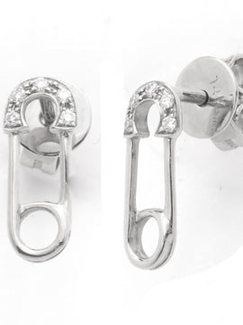 14KW 0.05CTW DIAMOND SAFETY PIN EARRINGS