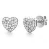 14KW 0.50CTW DIAMOND HEART CLUSTER EARRING STUDS