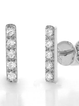 14KW 0.15CT BAR STUD EARRINGS