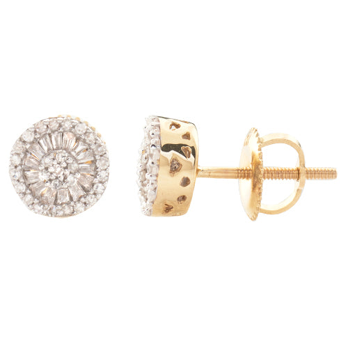 10KY 0.25CT BAGUETTE DIAMOND EARRINGS