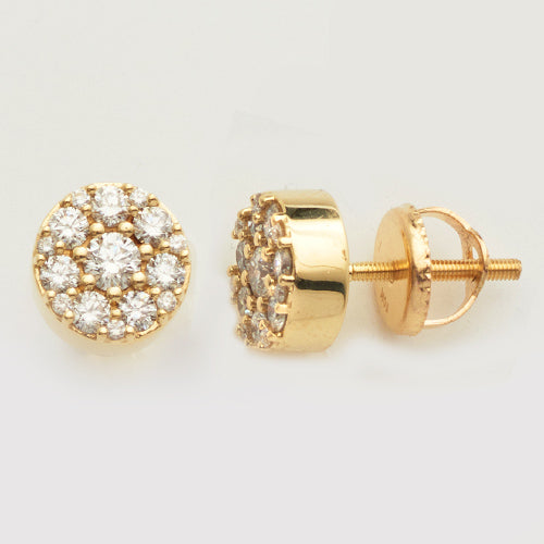 10KY 1.00CTW DIAMOND CLUSTER EARRING