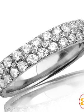 14KW 3.00CTW DIAMOND MENS 2-ROW ETERNITY BAND W/BE