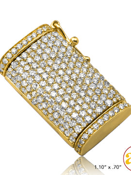 14KY 3.25CTW DIAMOND COFFIN LOCK FOR LINK CHAIN