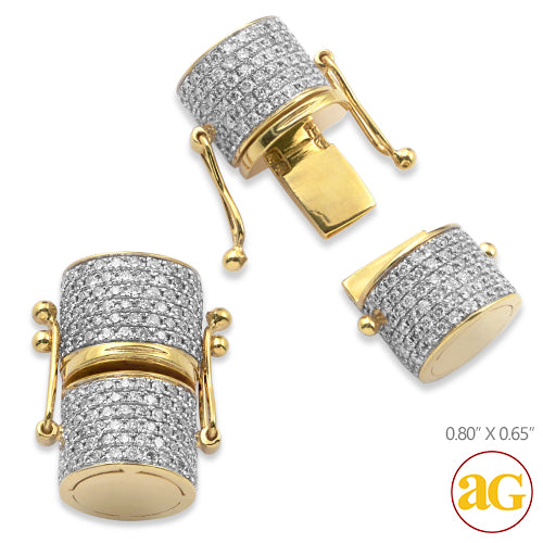 10KY 2.70CTW DIAMOND CYLINDER SHAPED CHAIN LOCK