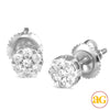 14KW 0.25CTW DIAMOND V-PRONG FLOWER EARRINGS