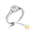 14KW 0.50CTW DIAMOND V-PRONG FLOWER RING