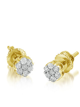 10KY 0.20CTW DIA FLOWER EARRINGS