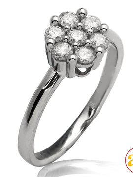 14KW 0.50 CTW FLOWER LADIES  RING