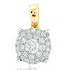 14KY 0.75CTW 2-ROW FLEUR PENDANT