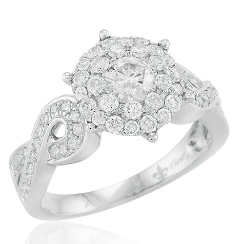 14KW 1.00CTW DIAMOND FLEUR RING