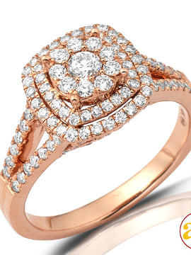 14KR 1.05CTW FLEUR DIAMOND BRIDAL RING WITH DOUBLE