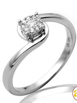 14KW 0.15CTW FLEUR DIAMOND PROMISE RING