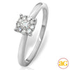 14KW 0.20CTW DIAMOND SOLITAIRE FLEUR HEAD PROMISE