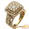 14KY 2.50CTW FLEUR DIAMOND SQUARE HEAD RING