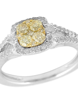 14KW 0.80CTW FANCY YELLOW DIAMOND RING