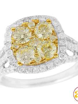 14KW 2.25CTW FANCY YELLOW DIAMOND RING