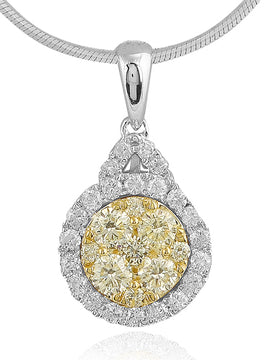 14KW 0.70CTW FANCY YELLOW DIAMOND PENDANT